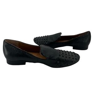 Steve Madden Black Galia Leather Studded Flats Size 7.5 Women’s